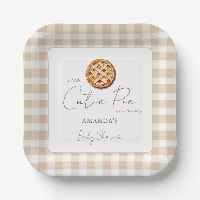 Plato De Papel Dulce Baby Shower Género Neutral  (Anverso)