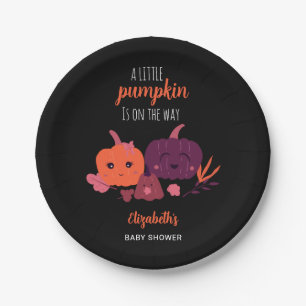 Plato De Papel Dulce Bebe Calabacita Fiesta de Halloween de Otoño
