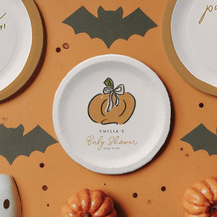 Plato De Papel Dulce Calabaza En El Camino De La Cuesta Baby Show