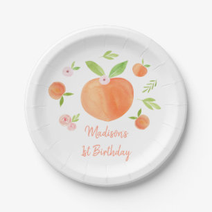 Plato De Papel Dulce como Cumpleaños De Peach