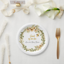 Plato De Papel Dulce como puede ser Baby Shower blanco