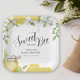 Plato De Papel Dulce como puede ser bebe miel Baby Shower