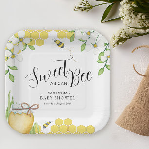 Plato De Papel Dulce como puede ser bebe miel Baby Shower