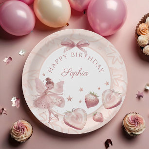 Plato De Papel Dulce Como Un Chica De Fresas Fairy Bienvenidos A 