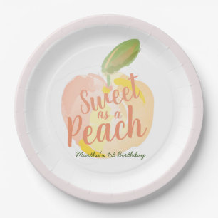 Plato De Papel Dulce como un Chica de Peach