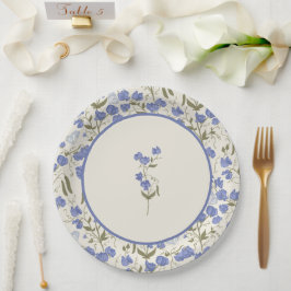 Plato De Papel Dulce crema Boda floral