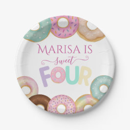 Plato De Papel Dulce cumpleaños de Donut | Fiesta infantil colori
