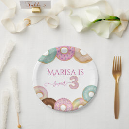 Plato De Papel Dulce cumpleaños de Donut | Fiesta infantil colori