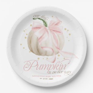 Plato De Papel Dulce de Calabacín Rosa Personalizado para Baby Sh