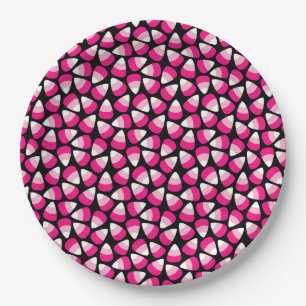 Plato De Papel Dulce de Calabaza Rosa Chica Halloween