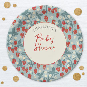 Plato De Papel Dulce de Fresa Vintage para Baby Shower