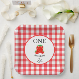 Plato de papel dulce de frutas cumpleaños infantil