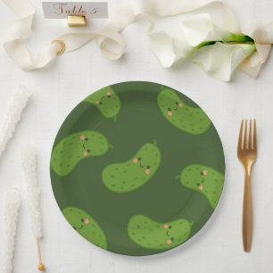 Plato De Papel Dulce de Limón Verde Encurtido Baby Shower