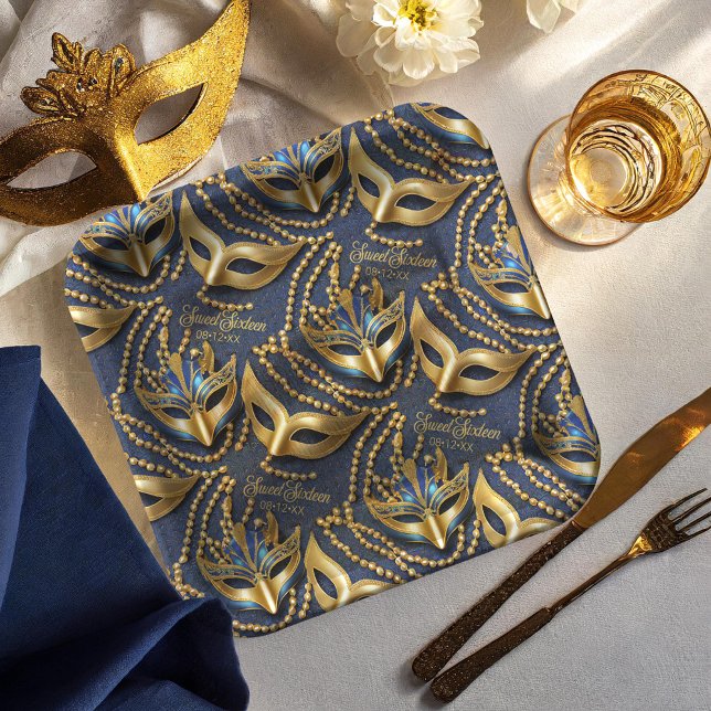 Plato De Papel Dulce de mascarada 16 máscaras de cuentas DNI1032 (Subido por el creador)