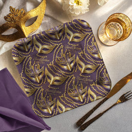 Plato De Papel Dulce de mascarada 16 máscaras de cuentas Purple I