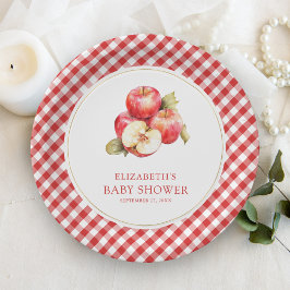 Plato De Papel Dulce de Otoño Manzana de Nuestros Ojos Baby Showe