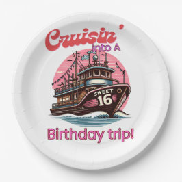 Plato De Papel Dulce Dieciséis Cruceros 16º En Un Viaje De Cumple