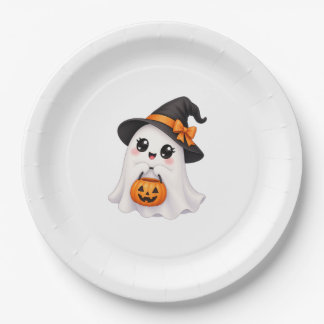 Plato De Papel Dulce fantasma de Halloween