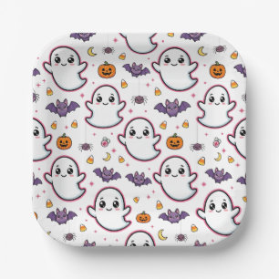 Plato De Papel Dulce fantasma de Halloween