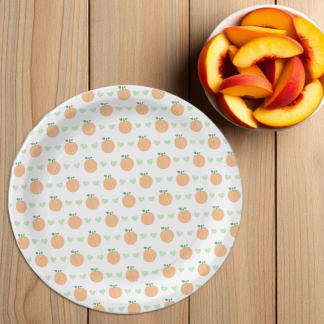 Plato De Papel Dulce Fiesta de Bebé Elegante Melocotón (Subido por el creador)