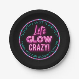 Plato De Papel Dulce fiesta de cumpleaños de Neon Glow