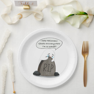 Plato De Papel Dulce fiesta de Halloween Fantasma asustado