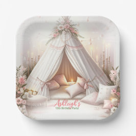 Plato De Papel Dulce Fiesta Pajama Girly Sleepover Cumpleaños