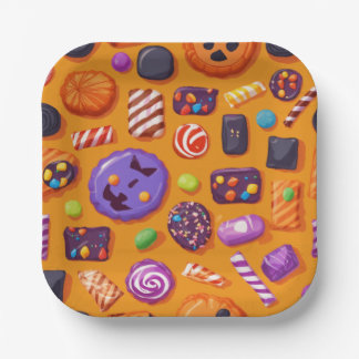 Plato De Papel Dulce Halloween Candy Spread