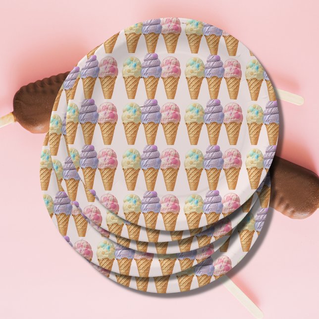 Plato De Papel Dulce helado verano aquí Scoop Baby Shower (Subido por el creador)