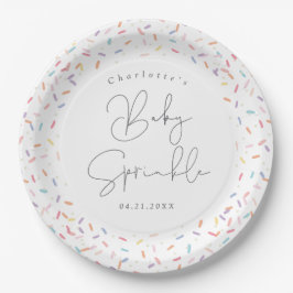Plato De Papel Dulce Lluvia de Colores en la Fiesta de Sprinkles 