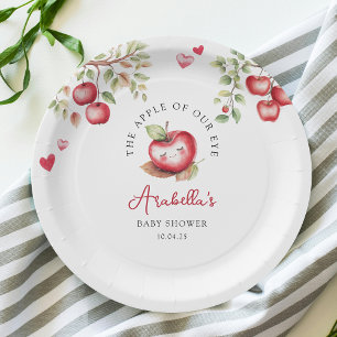 Plato De Papel Dulce Manzana De Nuestros Ojos Baby Shower