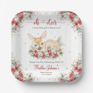 Plato De Papel Dulce Navidad Oh Ciervo Baby Shower