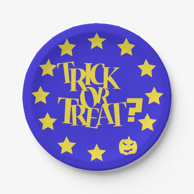 Plato De Papel Dulce o trato Brexit de Halloween (Anverso)