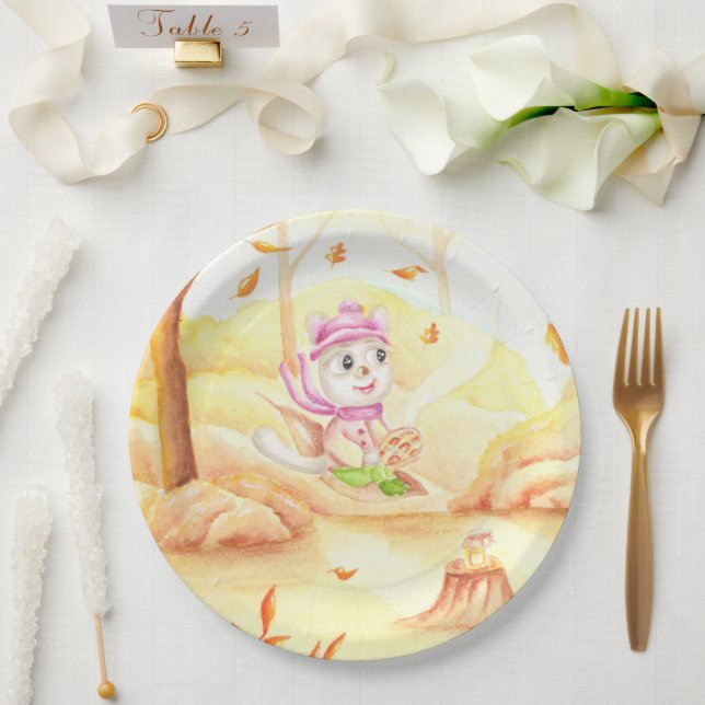 Plato De Papel Dulce paseo otoñal por el bosque (Boda)