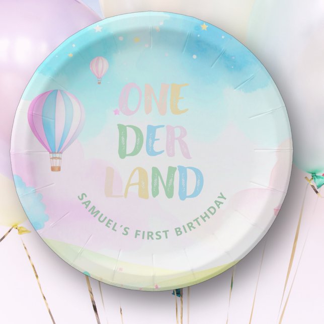 Plato De Papel Dulce pastel onderland acuarela 1º cumpleaños (Subido por el creador)