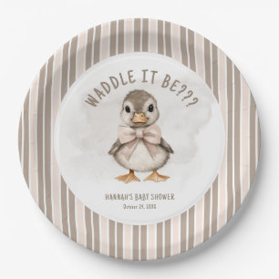 Plato De Papel Dulce Patito de Baño Será Fiesta de Bebé