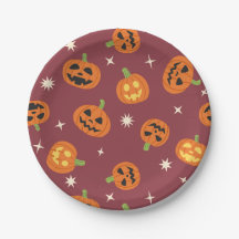Dulce patrón de calabaza de Halloween rojo oscuro