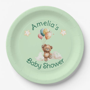 Plato De Papel Dulce pequeña en el camino hacia el Baby Shower ve