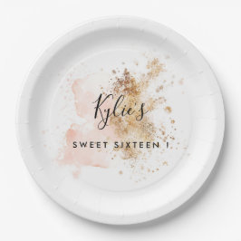 Plato De Papel Dulce Personalizado Dieciséis Cumpleaños 16