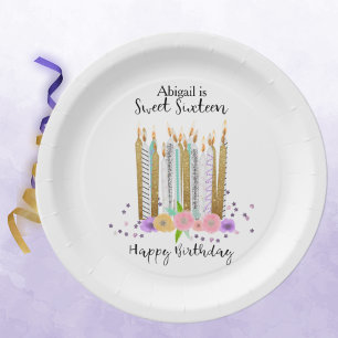 Plato De Papel Dulce Placa de papel para velas de cumpleaños