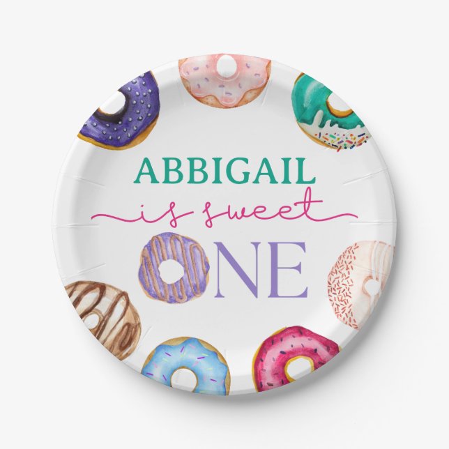 Plato De Papel Dulce primer cumpleaños (Anverso)
