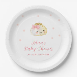 Plato De Papel Dulce rosado Pequeño Chica Dumpling Baby Shower