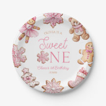 Dulce Uno Pan de Jengibre Rosa Fiesta de Cumpleaño