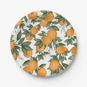 Plato De Papel Dulce verano Citrus Naranjas botánicos vegetació