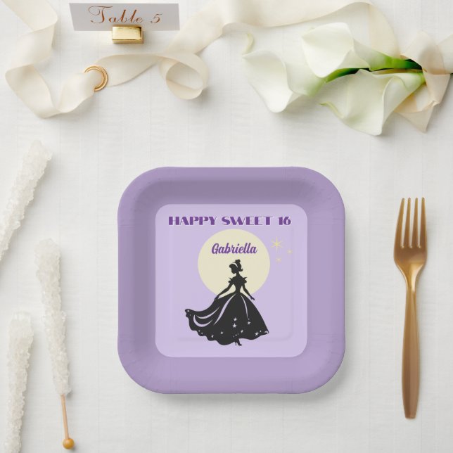 Plato De Papel Dulces 16! Fiesta Feliz Cumpleaños (Boda)