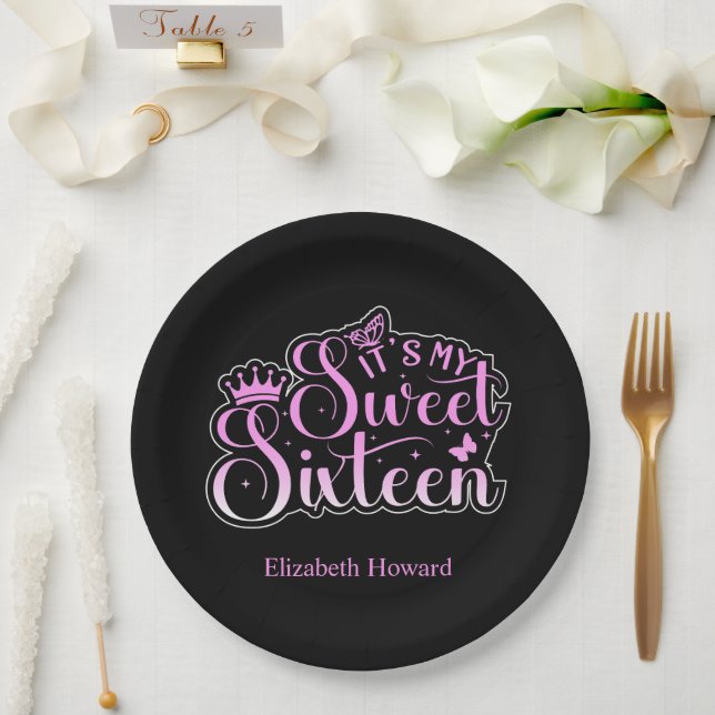 Plato De Papel Dulces 16 Personalizados (Boda)