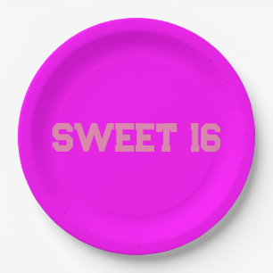Plato De Papel Dulces 16 Rosa Magenta