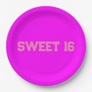 Plato De Papel Dulces 16 Rosa Magenta