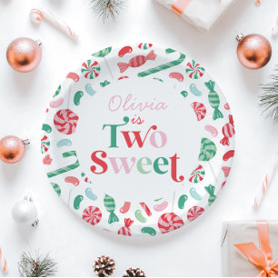 Plato De Papel Dulces de Navidad Two Sweet Cumpleaños 2