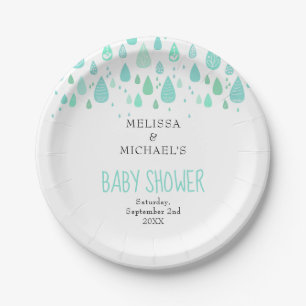Plato De Papel Dulces gotas de lluvia Baby Shower / Lluvia de dul